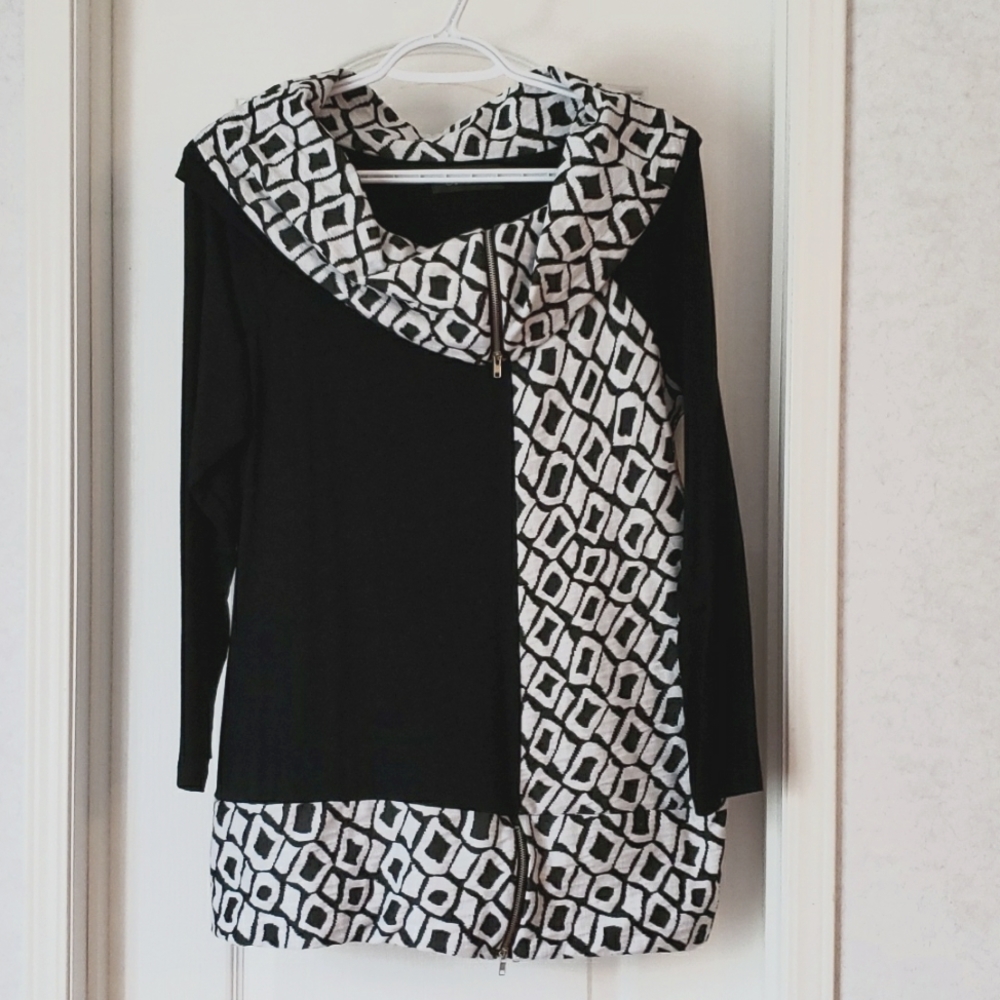 Long Sleeve Fun Top with Cute Cowl Neck